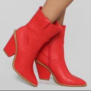 Red cowboy style booties